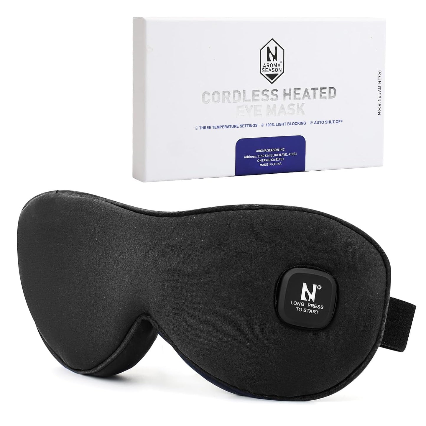 Aroma Season Silk Cordless Heated Eye Mask, Warm Eye Compress for Dry Eyes, Styes, Blepharitis, Chalazion, Moist Heat Treatment to Unclog Meibomian Glands, Gifts for Men Women (Black)