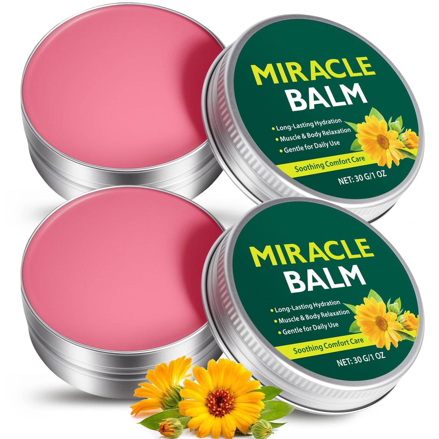 Miracle Balm, 2 Pack, Natural Ingredients, Soothing Joint Cream for Legs, Arms, Back - Relaxed and Comfortable