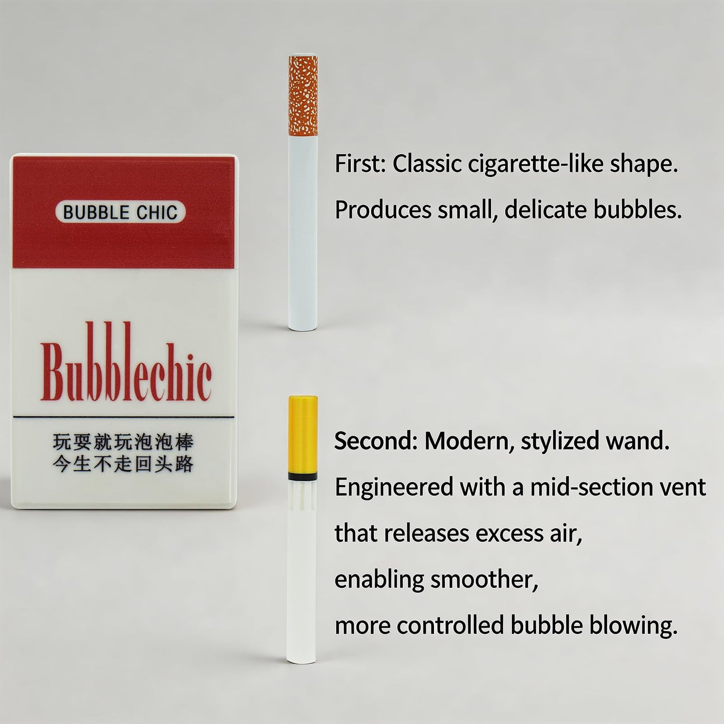 Zeetain Bubble Cigarette Pack – Realistic Fake Cigarette Bubble Blower with Bubble Solution, Mini Cigarette Bubbles Maker for Stress Relief, Fun Party Gift for Adults