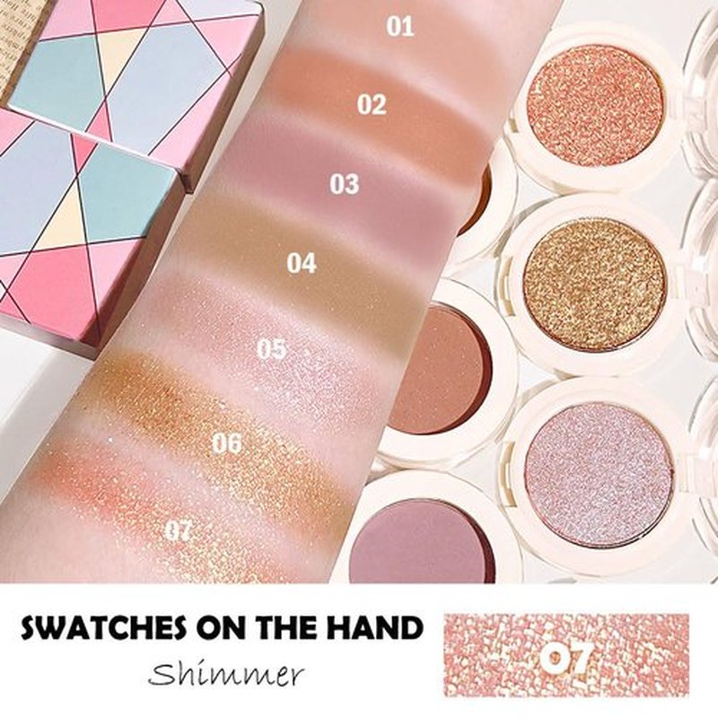 Eyeshadow Single Glitter, High-Pigment Monochrome Eye Shadow Pressed Powder, Everyday Velvety Silky Eye Makeup Looks, Professional Long-Lasting Waterproof Single Eyeshadow Palette, Orange Gold 07