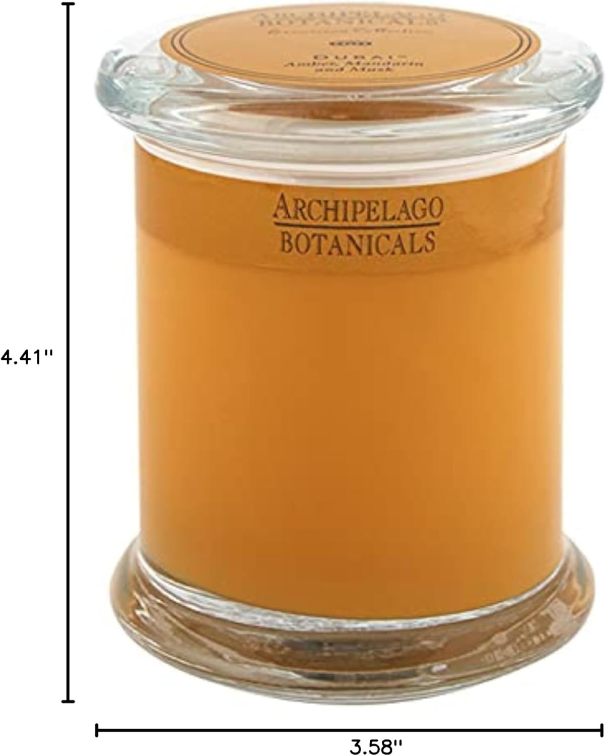 Archipelago Botanicals Kashmir Glass Jar Candle, Kashmir Vanilla, Orange Blossom and Sandalwood Scent, Lead-Free Candle Wicks, Burns Approx. 60 Hours (8.6 oz)