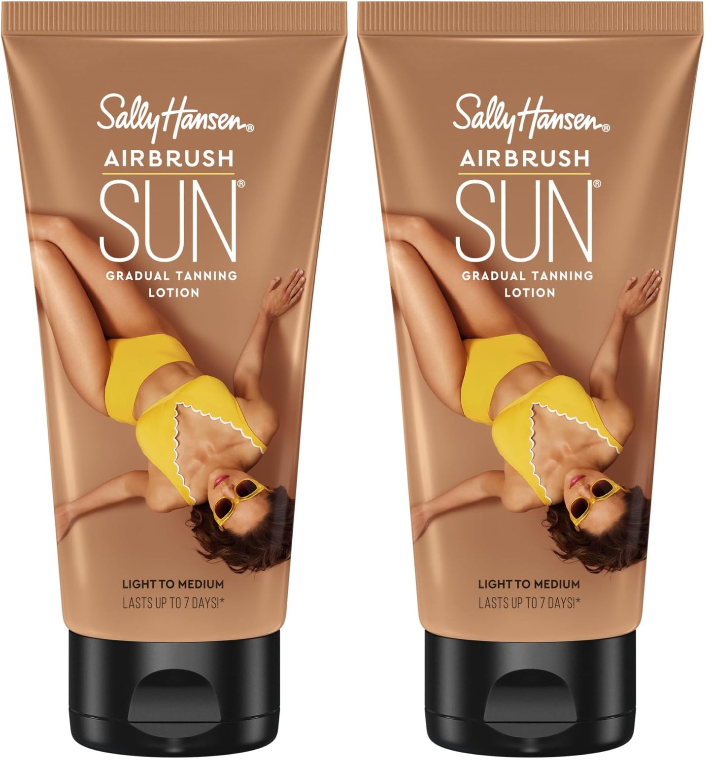 Sally Hansen Airbrush Legs Tanning Lotion, Light to Medium | Gradual Tan | 5.9 Oz | Pack of 2