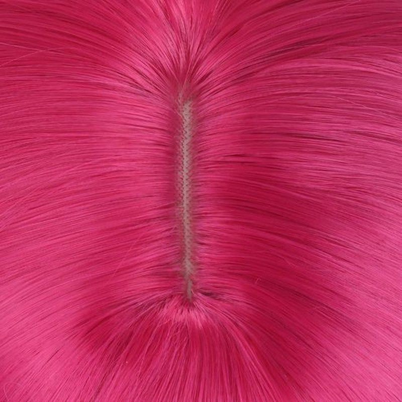 WTHCOS Hot Pink Wig Short Straight Bob Wig with Bangs Rose Red Wigs Women Girls Synthetic Wigs Daily Cosplay Party Wig with Wig Cap
