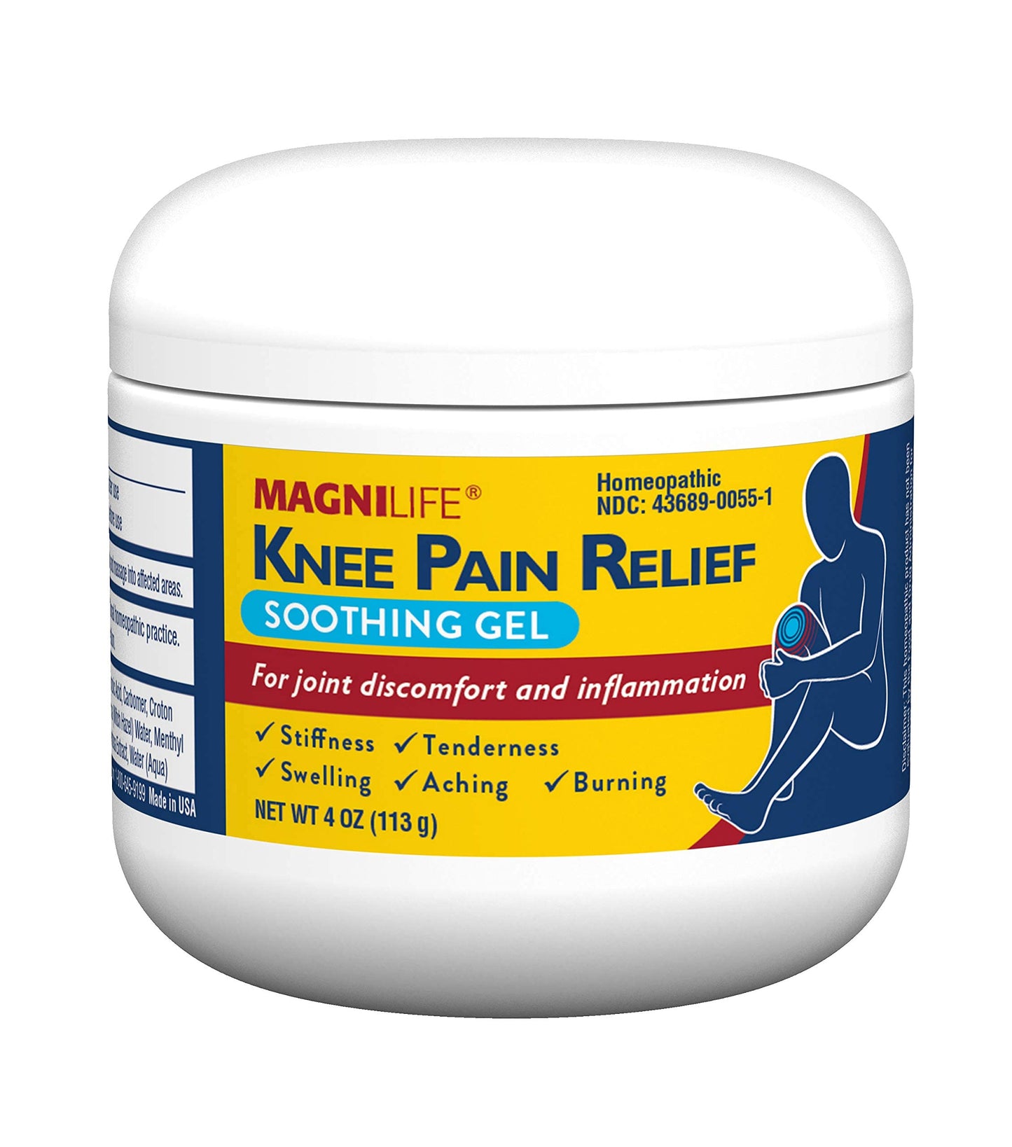 MagniLife Knee Pain Relief Gel (4 oz), Arnica-Based Gel for Joint Pain, Knee Stiffness & Swelling, Non-Greasy, No Staining, Massage-in Formula for Daily Knee Support & Comfort