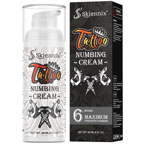 Skiennix 6 Hours Maximum Strength Tattoo Numbing Cream(52ml) - Best Painless Tattoo Numbing Cream for Waxing, Piercing, Microneedling, Permanent Makeup, Numbing Cream for Tattoos Extra Strength