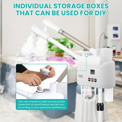 Retain time face steamer for hot and cold, Face Steamer with More Steam, Adjustable Height for Face Steamer Suitable for Personal Home and Professional Personal Care Places, Moisturizing or Hydrating.