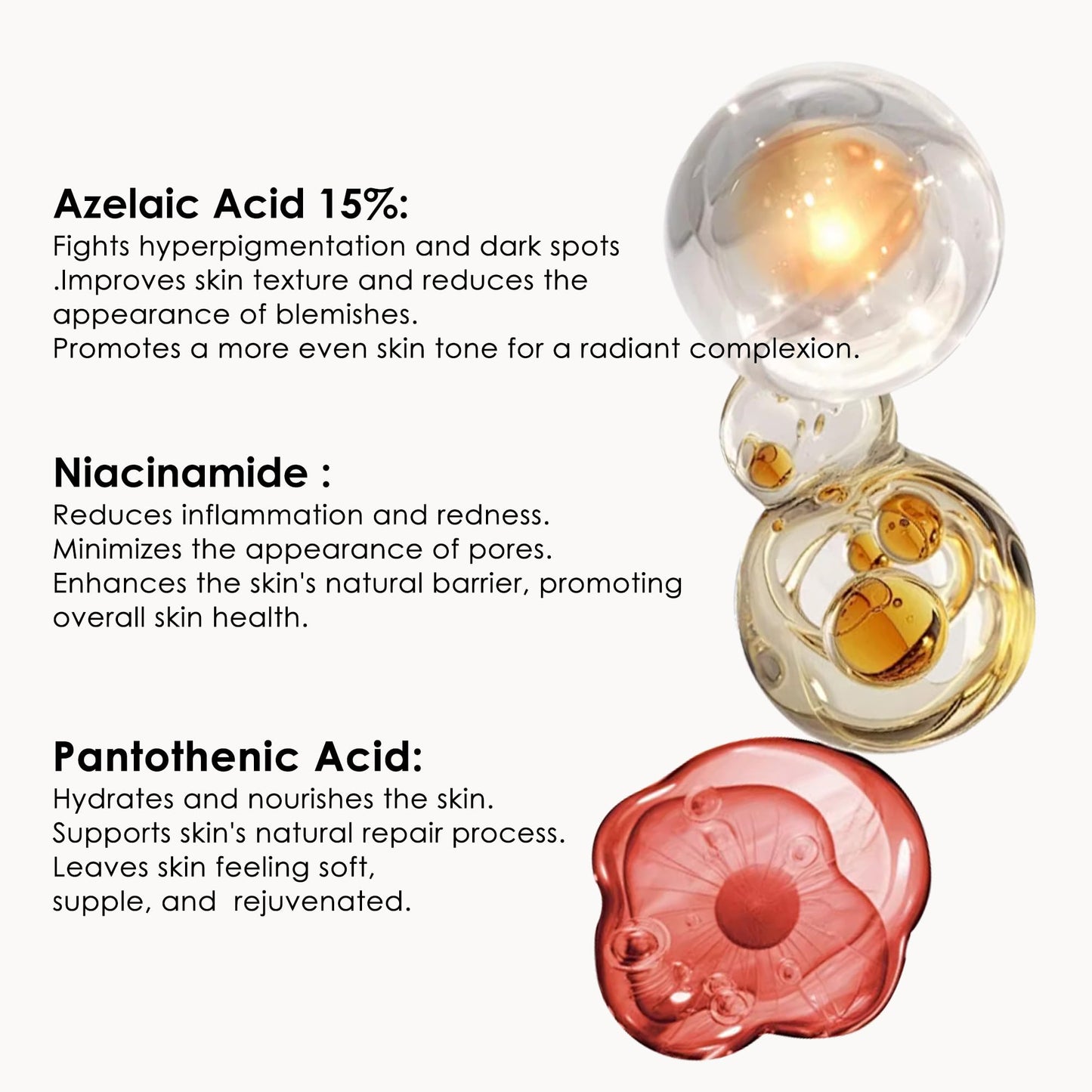 ALMOES Hydrating Serum,Hyaluronic Acid Serum for Face,Azelaic Acid 15% Serum with Tightens Pores,Moisturise Skin,Improve Skin Tone,Niacinamide Serum,Increase Skin Elasticity,Skin Care Serum,1 Fl Oz