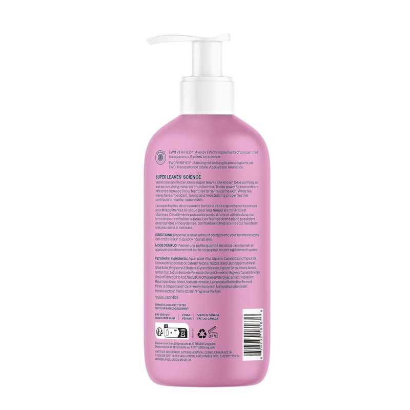 ATTITUDE Body Lotion - EWG Verified Vegan Moisturizer for Dry Skin | Coconut & Wild Berries Scent, 16 Fl Oz