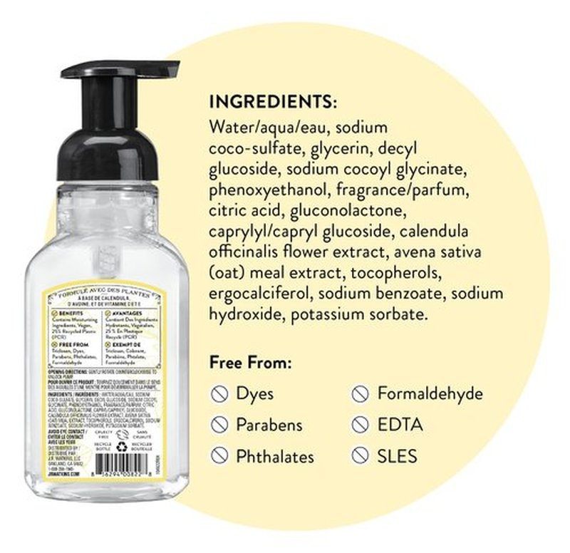 J.R. Watkins Foaming Hand Soap Pump with Dispenser, Moisturizing All Natural Hand Soap Foam, Alcohol-Free Hand Wash, Cruelty-Free, USA Made, Use as Kitchen or Bathroom Soap, Lemon, 9 fl oz, 6 Pack