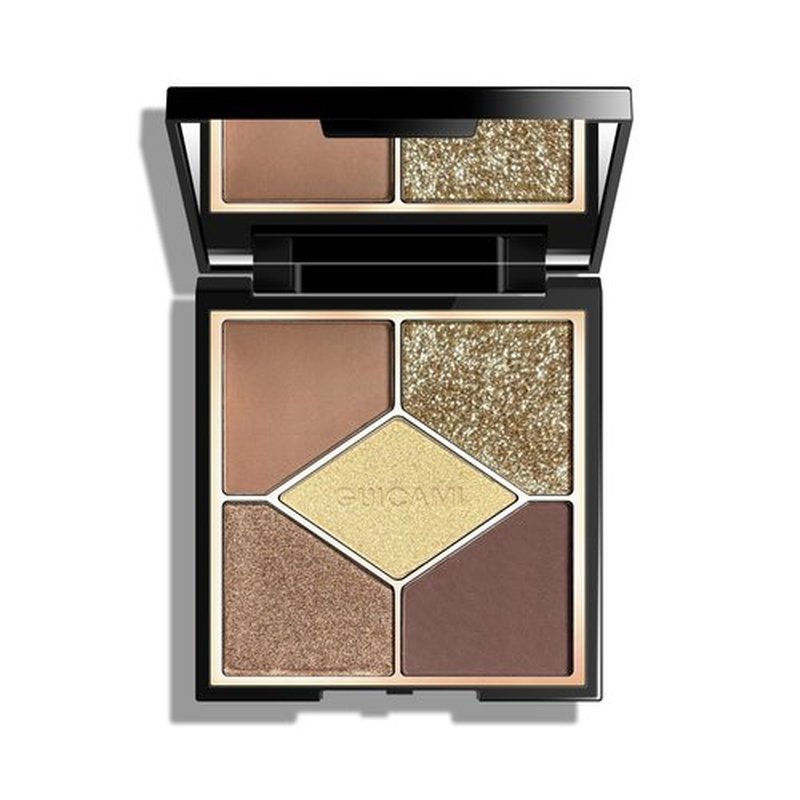 KYDA 5 Colors Eyeshadow Palette, Ultra-rich Matte Dark Brown Eyeshadow, Glitter Golden Bronzer Eyeshadow, Blendable Lightweight Powder, High Pigment Neutral Brown Eyes Makeup, Got Brown