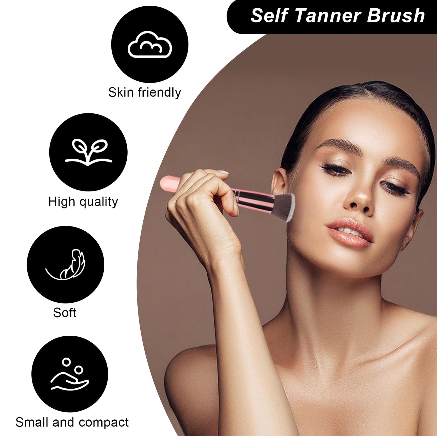 4 Pcs Self Tanner Mitt Applicator Kit - Self Tanning Mitt Glove,Self Tanner Back Applicator,Mini Face Tanner Mitt,Face Tanner Brush Soft Streak-Free Reusable & Washable for Women Girl Men (Black)