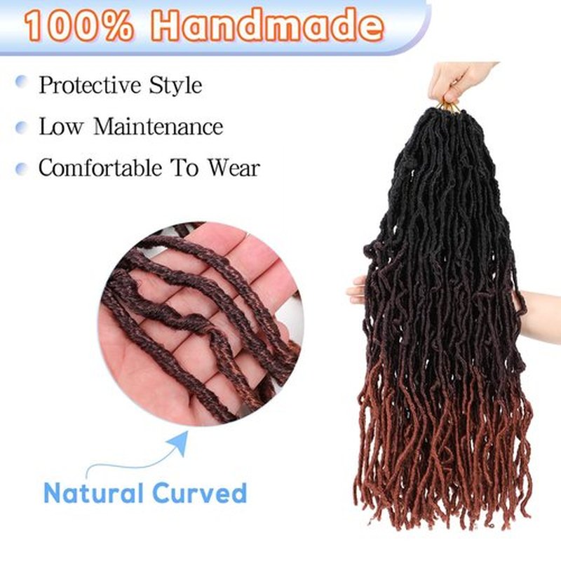 Soft Locs 22 Inch 7 Packs Ombre Faux Locs Crochet Hair For Black Women Pre Looped Soft Locs Crochet Braids Synthetic Butterfly Hair Extensions(1B/99J/350, 22 Inch, 7 Packs)