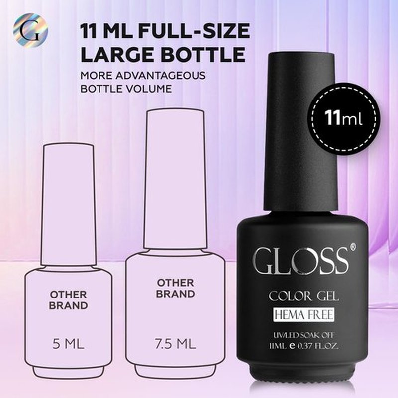 GLOSS Purple Gel Nail Polish Set | 6 Pcs HEMA Free Gel Polish with Purple, Blue, Violet, Dark Blue, Lavender & Lilac Colors, LED Nail Gel Polish, Nail Art DIY, at Home Gifts for Women & Girls