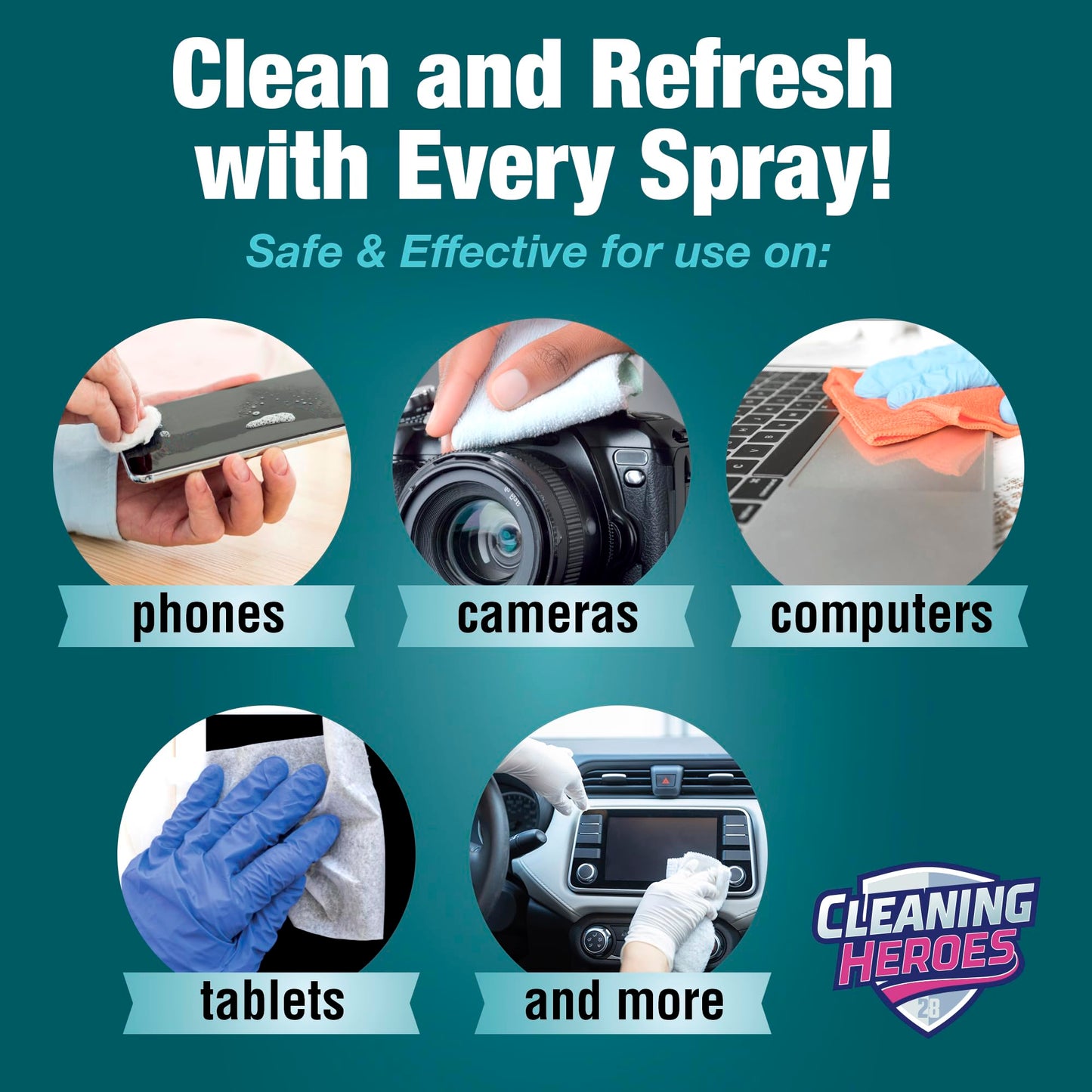 Cleaning Heroes 99% Isopropyl Alcohol Spray - One Gallon (Pack of 4) 32 Fl Oz Bottles - Ultimate Rubbing Alcohol Cleaner for Electronics, Wounds, and Household Use