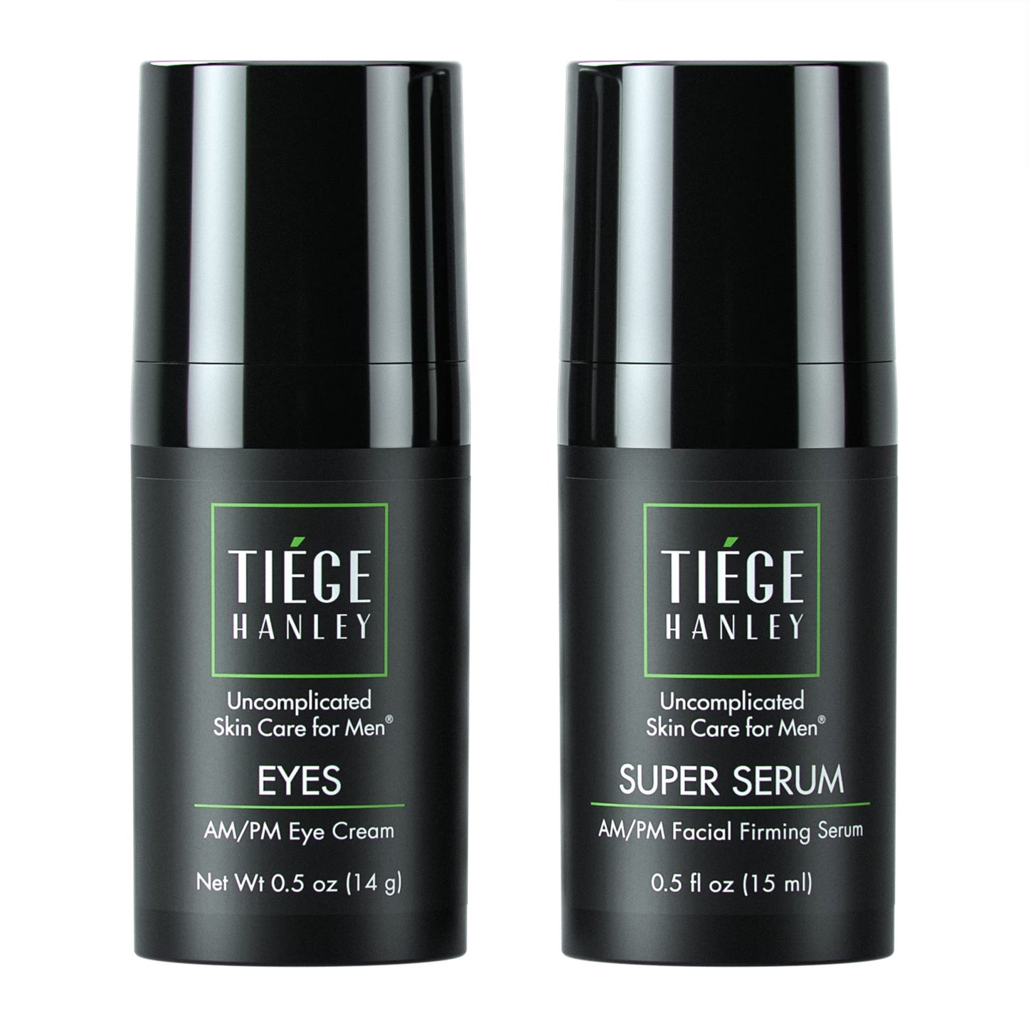 Tiege Hanley Anti Aging Bundle for Men, Eye Cream and Face Serum With Peptides, Hyaluronic Acid, and Vitamin B3 to Help Reduce the Look of Wrinkles and Dark Circles, Men’s Skin Care, 2 Piece Set