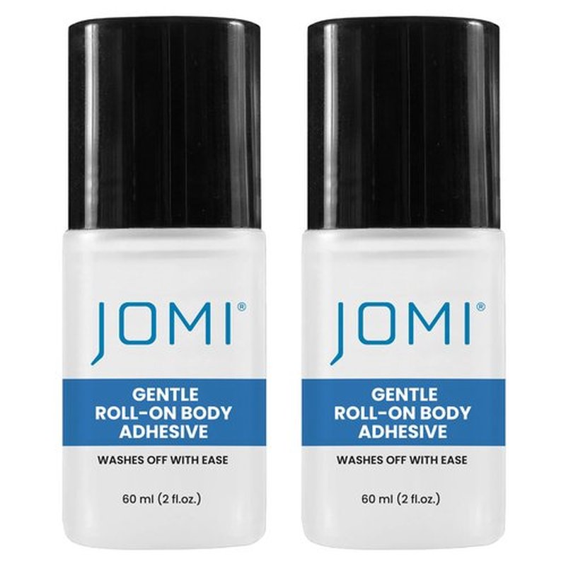 Premium Roll On Body Glue for Skin 2 Packs of Liquid Fashion Tape, Butt Glue for Dancers, 2oz Body Glue for Clothes & Fashion, Sweat Resistant Skin Adhesive, Sock Glue, Wig Glue, Residue Free