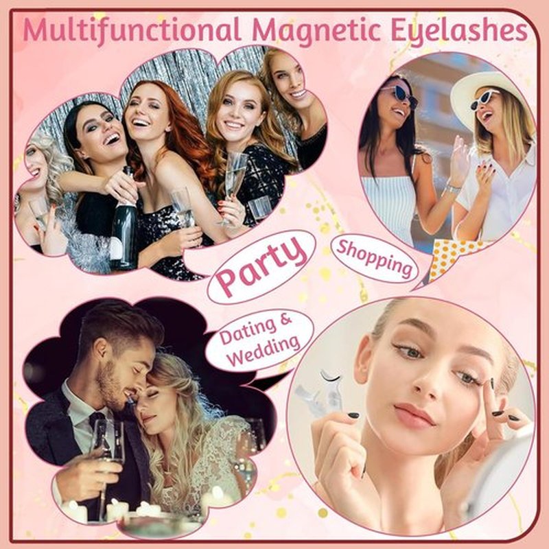 Lefleek Magnetic Lashes,Le Fleek Magnetic lashes,Magnetic Eyelashes with Applicator,Krafty Magnetic Eyelashes Natural Look No Glue or Liner Needed(Natural+Iris)