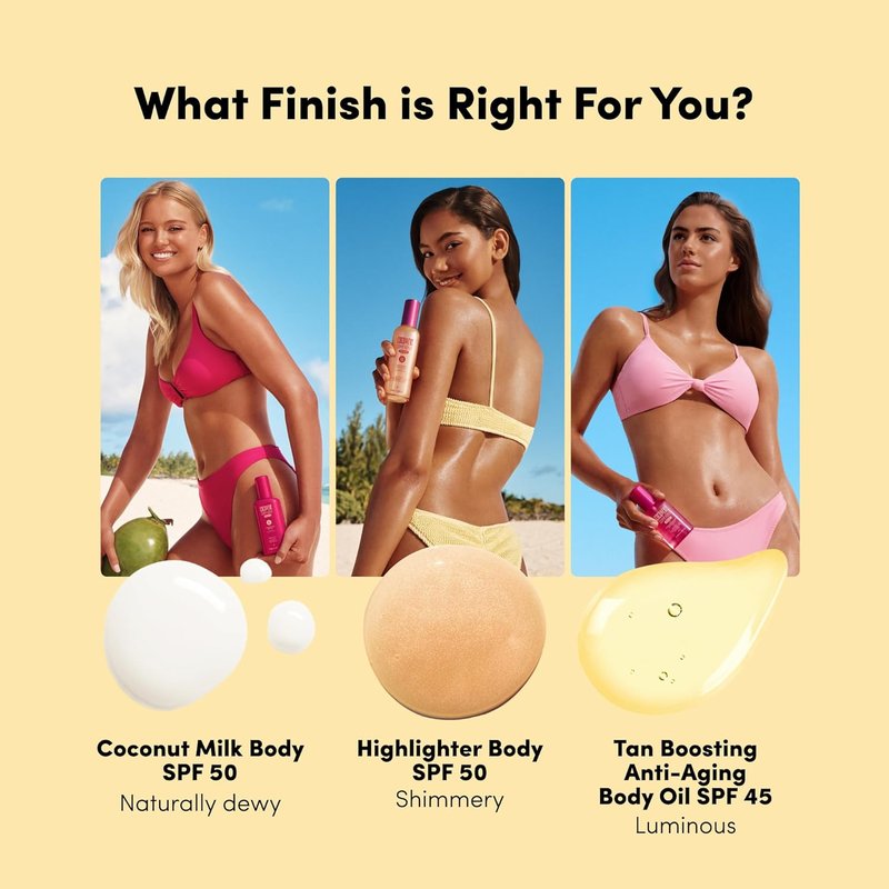 Coconut Milk Body Sunscreen SPF 50 - Sunny Honey Bali Bronzing Self Tanner Mousse | 6.76 Fl Oz + 6.7 Fl Oz