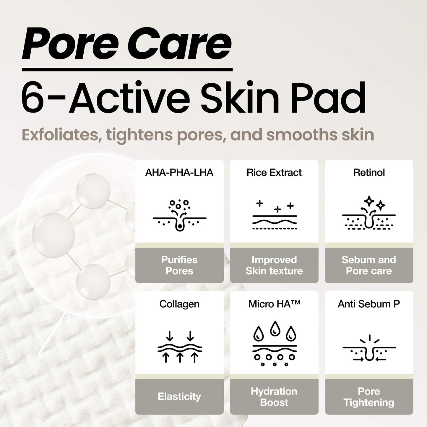 Dr.Percent Pore 55% Skin Texture Pad – AHA BHA LHA, Retinol & Rice Extract for Enlarged Pores, Sebum Control, Exfoliating Toner Pads for Glass Skin, Non-Irritating, Korean Skincare(60ct)
