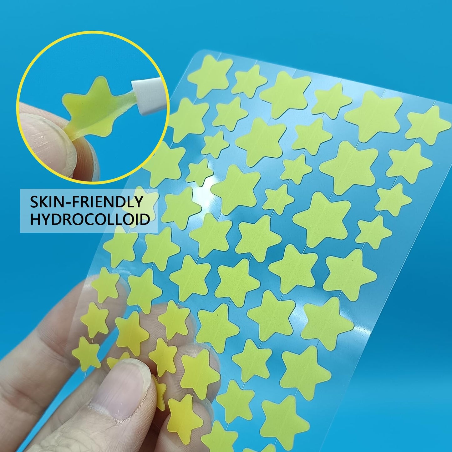 SVIPTP Yellow Star Pimple Patches for Face, 153 Count Hydrocolloid Star Acne Patches Invisible, Cute Zit Covers for Face, Spot Stickers with Tea Tree, Salicylic Acid and Cica Oil