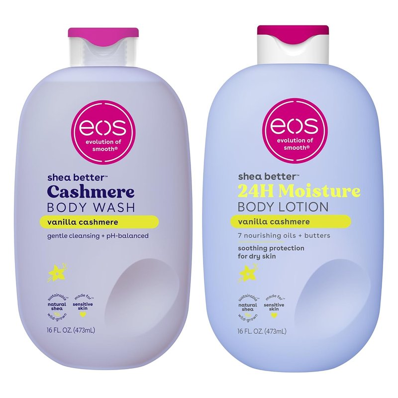 Eos Shea Better Body Lotion & Body Wash Set - Vanilla Cashmere Scent | Hydrating & Nourishing