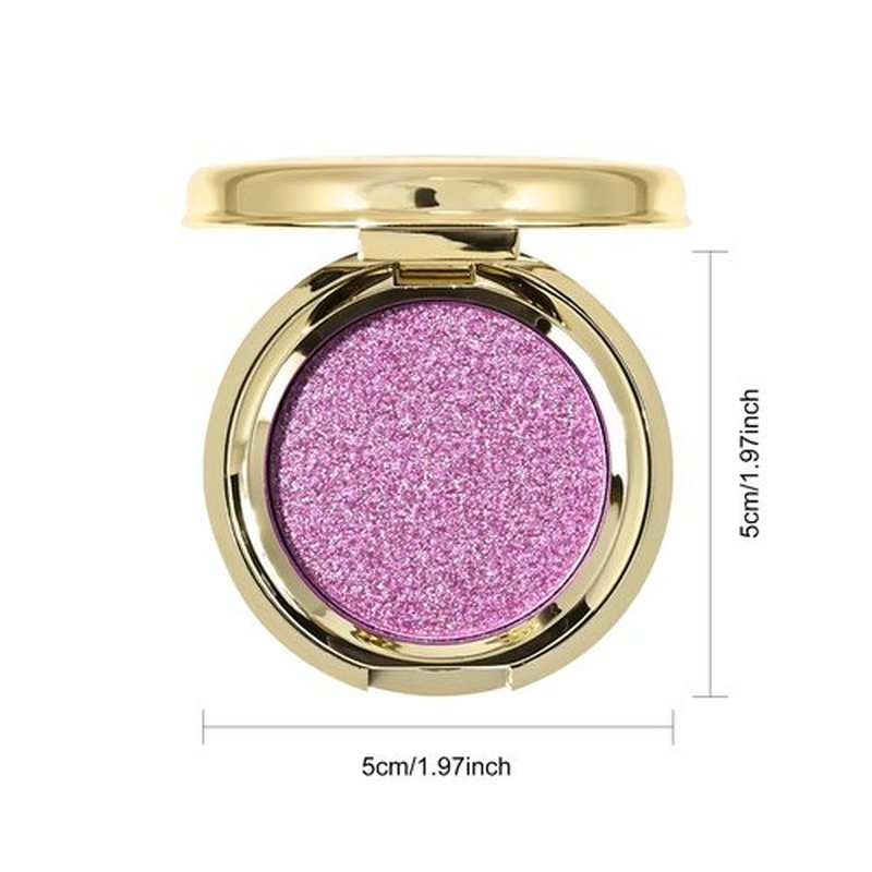 KYDA Single Puple Glitter Eyeshadow, Sparkling Pink Purple Eyeshadow, Pastel Purple Shimmer Pressed Powder Eyeshadow, High Pigment Eyeshadow Compact, Lightweight Blendable Eyeshadow, Pink Lilac