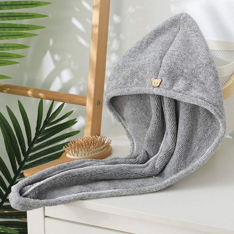 Hair Towel Wrap Quick Absorbent Turban For Head Wrap For Women With Button Anti Frizz Bathroom Shower Hair