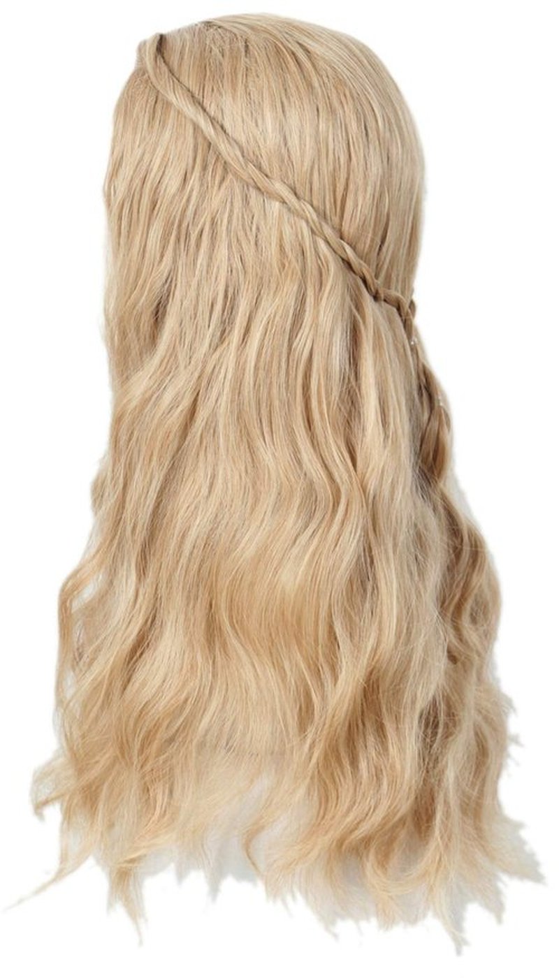 Linfairy 70S Long Blonde Wavy Hippie Wigs Halloween Cosplay Costume Wig for Women Party