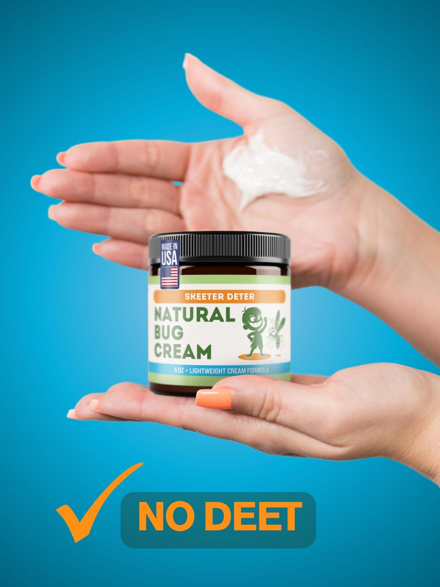 Magnum Solace Natural Bug Cream - No Spray Formula, Made with Plant Essential Oils, Safe for Kids