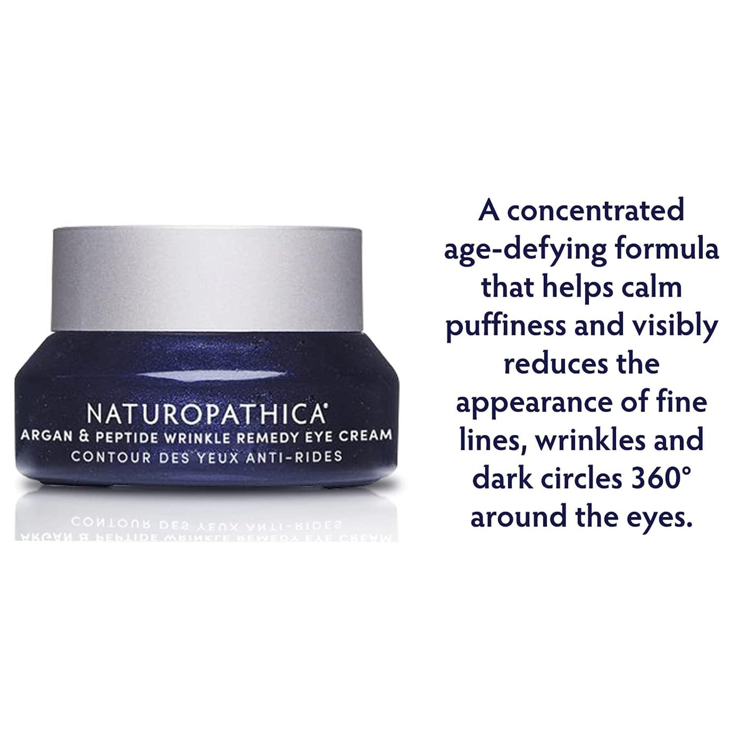Naturopathica Argan & Peptide Wrinkle Remedy Eye Cream, Daily Under Eye Cream to Help Reduce Puffy Eyes and Hydrate Skin, Firming Eye Cream to Help Diminish Fine Lines & Wrinkles, 0.5 fl oz