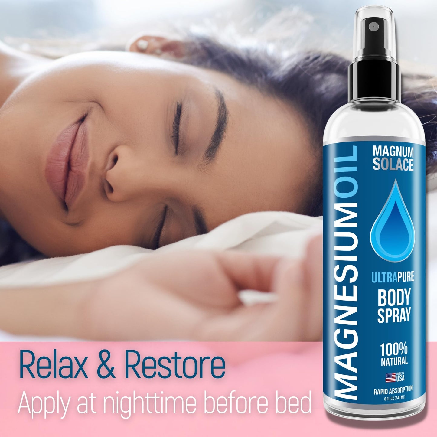 Pure Magnesium Oil Spray - 100% Natural Magnesium Spray - Sourced from the Sea