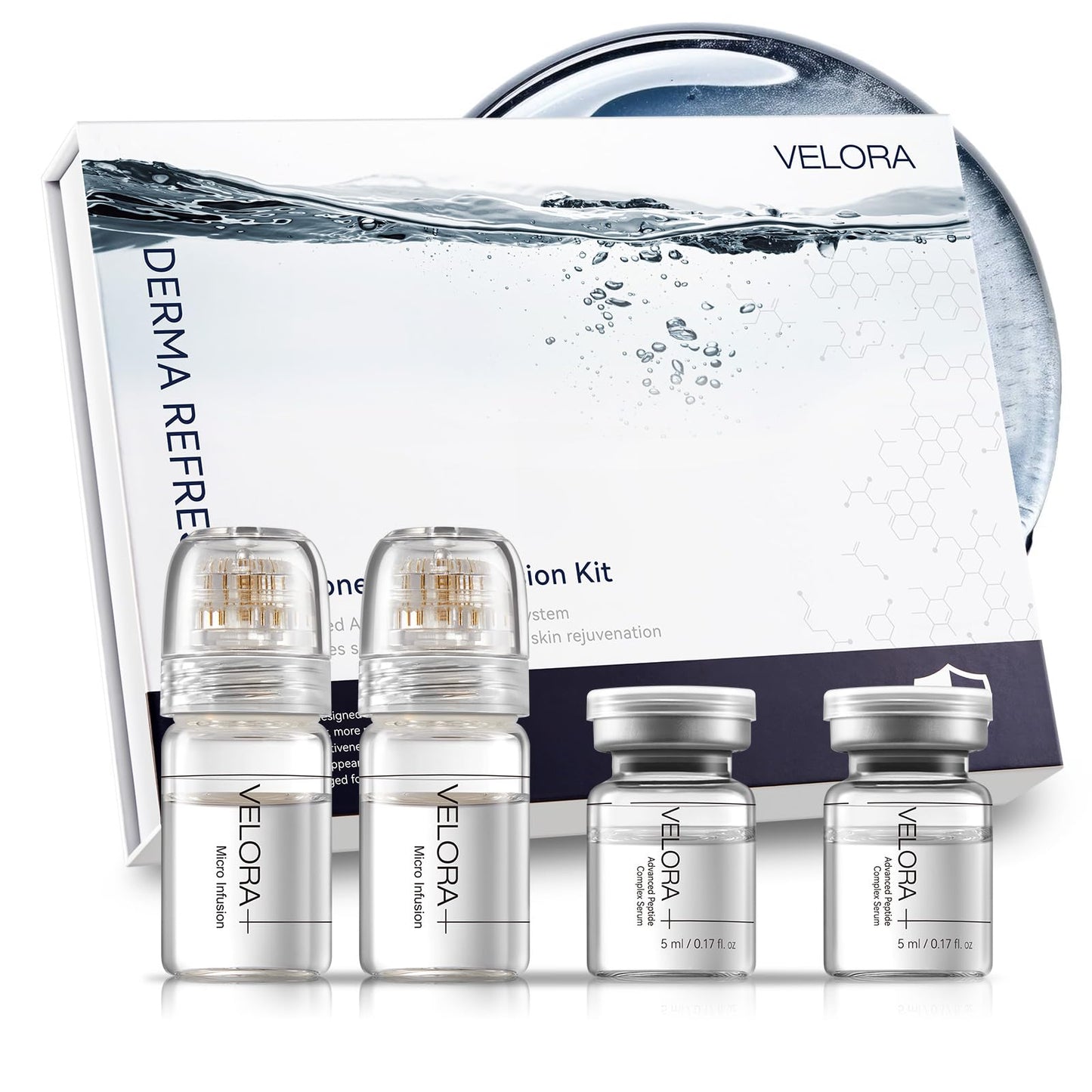 Styirl Micro Infusion System for Face – Hydrating Serum with Hyaluronic Acid & Peptides, Firmer Radiant Skin, Face Serum and Stamp 0.25mm (3-Month Supply)
