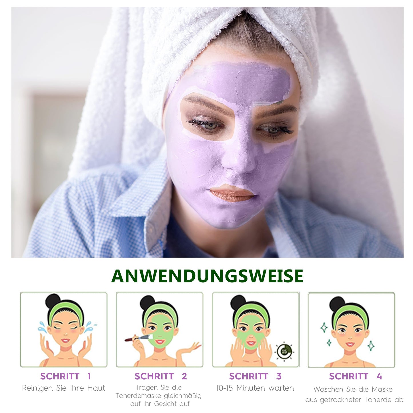 Liillya Mini Clay Mask for Face 10 Pods Travel Size Mud Mask, Dead Sea, Rose, Avocado, Green Tea, Eggplant, Blackhead Removal Deep Pore Cleansing, Self Care Gifts for Women & Men