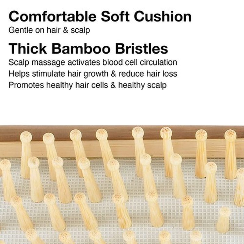Olivia Garden Healthy Hair Eco-Friendly Bamboo Ionic Massage Hair Brush HH-3 (Oval Large)