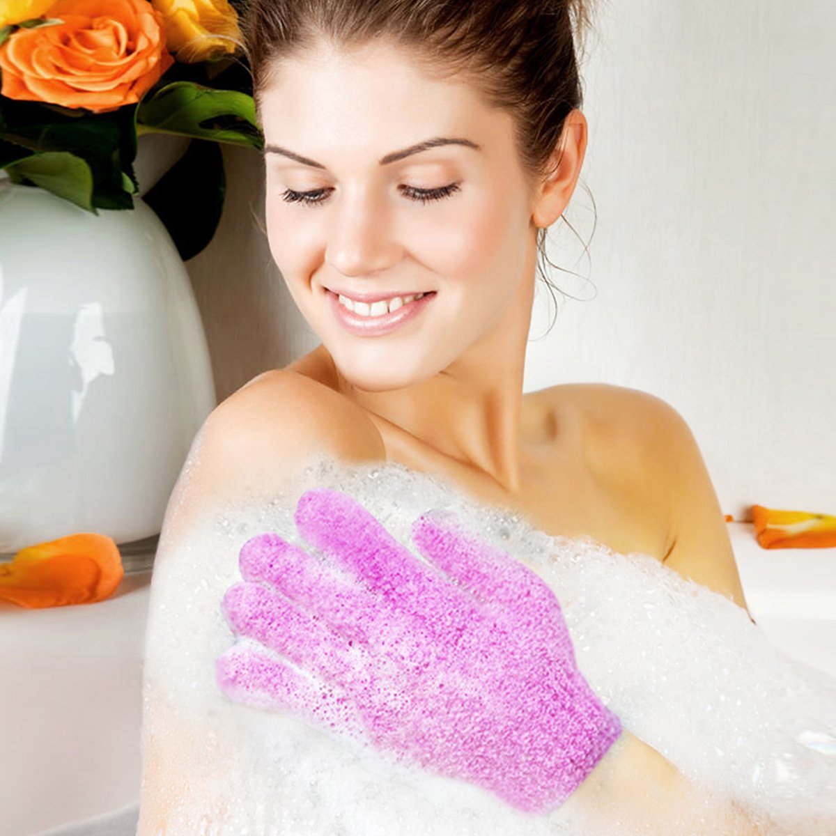 12 Pcs Exfoliating Shower Bath Gloves for Shower,Spa,Massage and Body Scrubs,Dead Skin Cell Remover Solft and Suitable for Men,Women and Children
