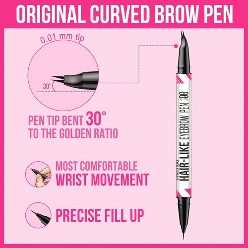 iMethod Curved Eyebrow Pen - Eyebrow Pencil, Brow Pencil 2-in-1 Dual-Ended Microblading Eyebrow Pen with Curved Tip and Precise Brush-Tip, Brow Pen for Natural Hair-Like Brows, Last All-Day, Blonde