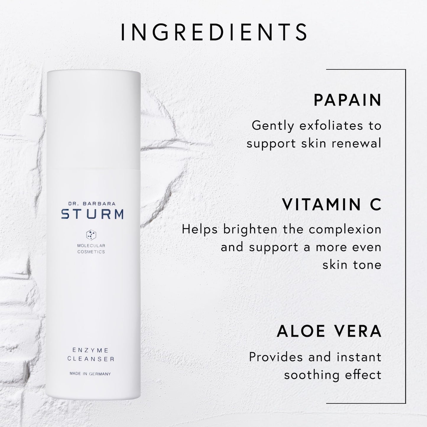 Enzyme Cleanser 75 g, Gentle Exfoliation Powder For Face, Gentle Foaming Cleanse, Smooths and Revitalizes Skin, Luxury Skincare By Dr. Barbara Sturm