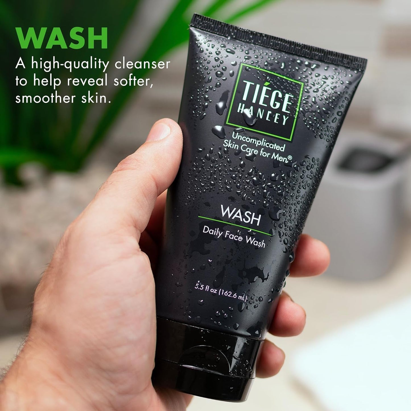 Tiege Hanley Daily Face Wash for Men, Cleanser, Fragrance-Free, 5.5 Fl Oz