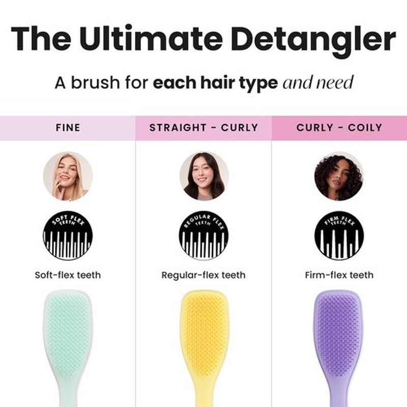 Tangle Teezer Ultimate Detangler Hairbrush for Wet & Dry Hair, Eliminates Knots & Reduces Breakage for All Hair Types, Hyper Yellow