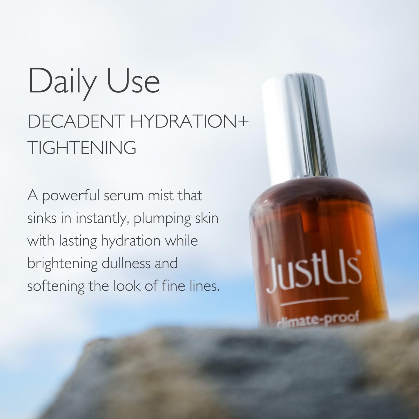 JustUs Skincare, Hydrating Facial Mist for Mature Skin - Exfoliating Anti-Aging Serum for Dull, Dehydrated Skin, with Argireline, Bacillus Ferment, Neroli & Niacinamide – 50ml / 1.67 oz