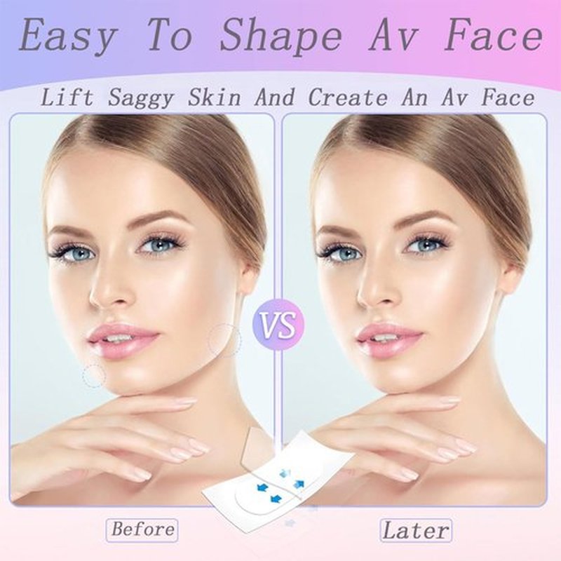 Face Tape Lifting Invisible, Face Lift Tape- Invisible Face Lift Tape, Face Lifting Sticker, V-Shaped Instant Face Tapes for Saggy Skin for Jowls Double Chin (60pcs)