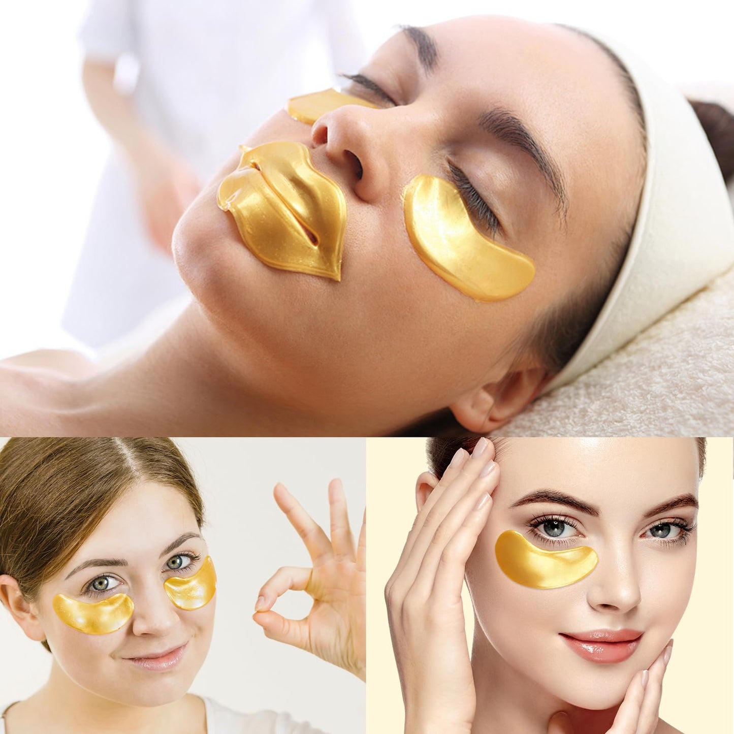 Adofect 40 Pairs Collagen Crystal Lip Mask & Eye Mask Set for Skin Care, Revitalizing, Hydrating, Traveling, Valentines Day Gifts, Bachelorette Party Accessories, Bridesmaid Gifts, Cheer Gifts