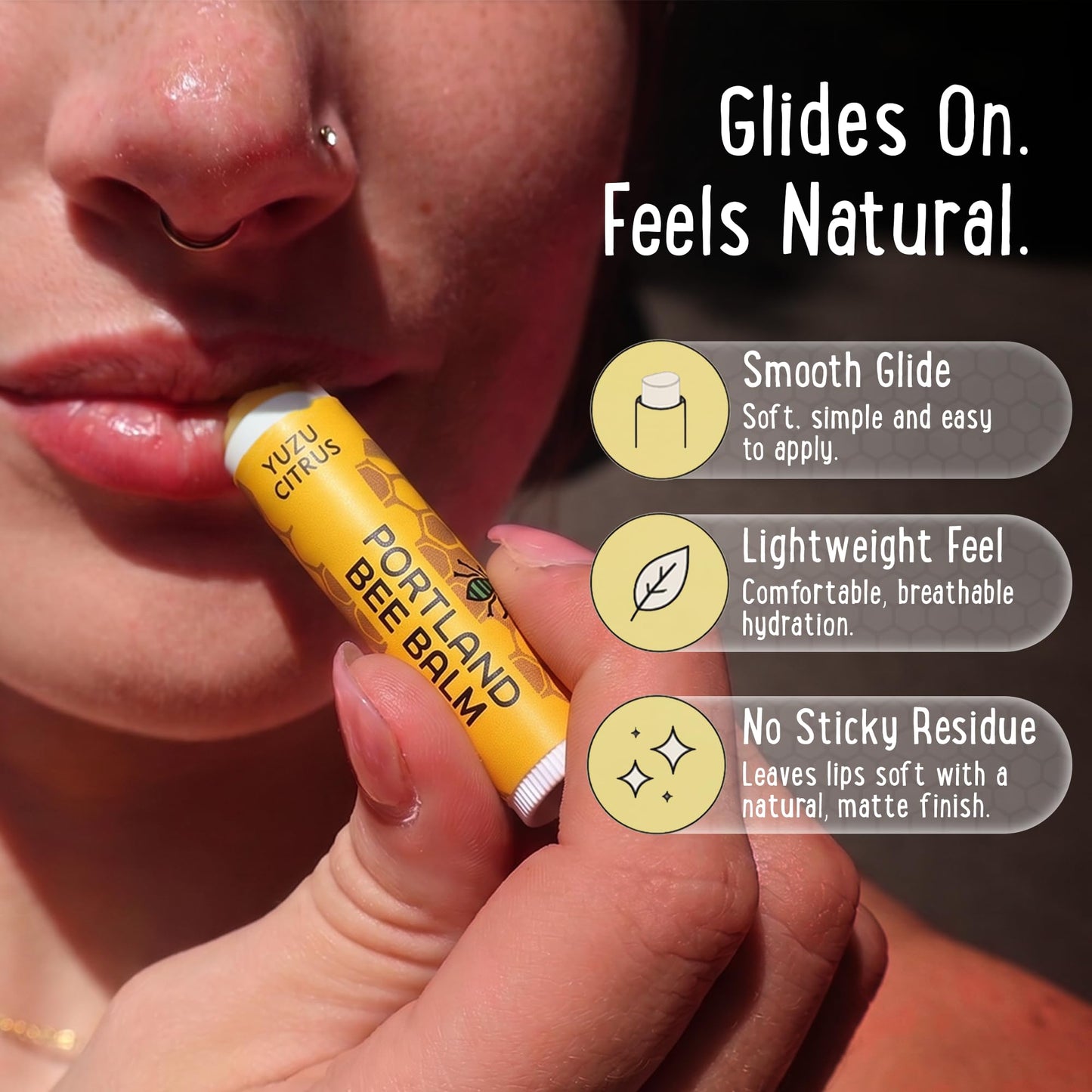 Portland Bee Balm All Natural Handmade Beeswax Lip Balm with Organic Coconut and Olive Oil (Yuzu Citrus) - 24 Count | Natural Lip Balm, Cruelty Free, Plastic Neutral, | Organic Lip Balm