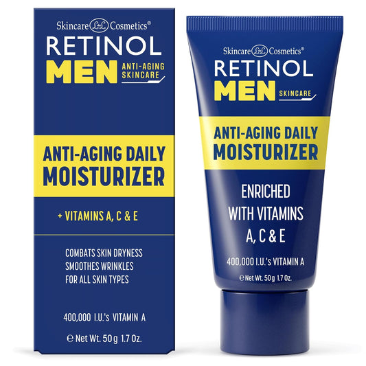 Retinol Men’s Daily Moisturizer – The Original Retinol Moisturizing Cream Made For A Man’s Skin – Anti-Aging Benefits of Exfoliating Vitamin A & Deep Hydration For Healthier, Younger Looking Skin