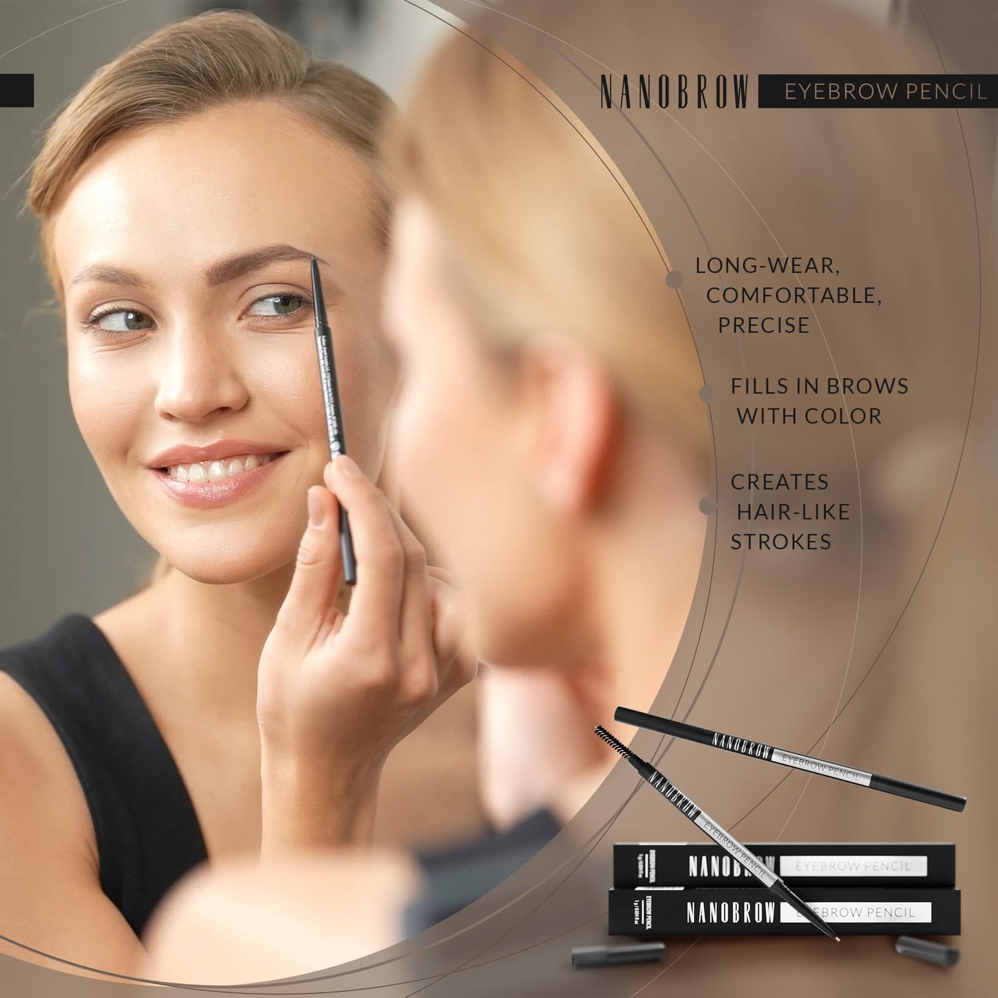Nanobrow Eyebrow Pencil - Perfectly highlighted, filled-in and beautifully defined brows. Brow Pencil with brush (Espresso)