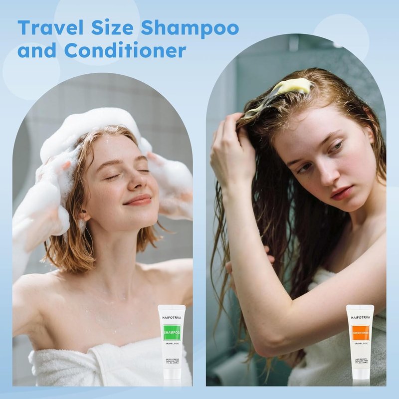 Travel Size Shampoo and Conditioner Set - Individually Wrapped 30ml | Portable Hotel Toiletries for Guests, Travel, Charity