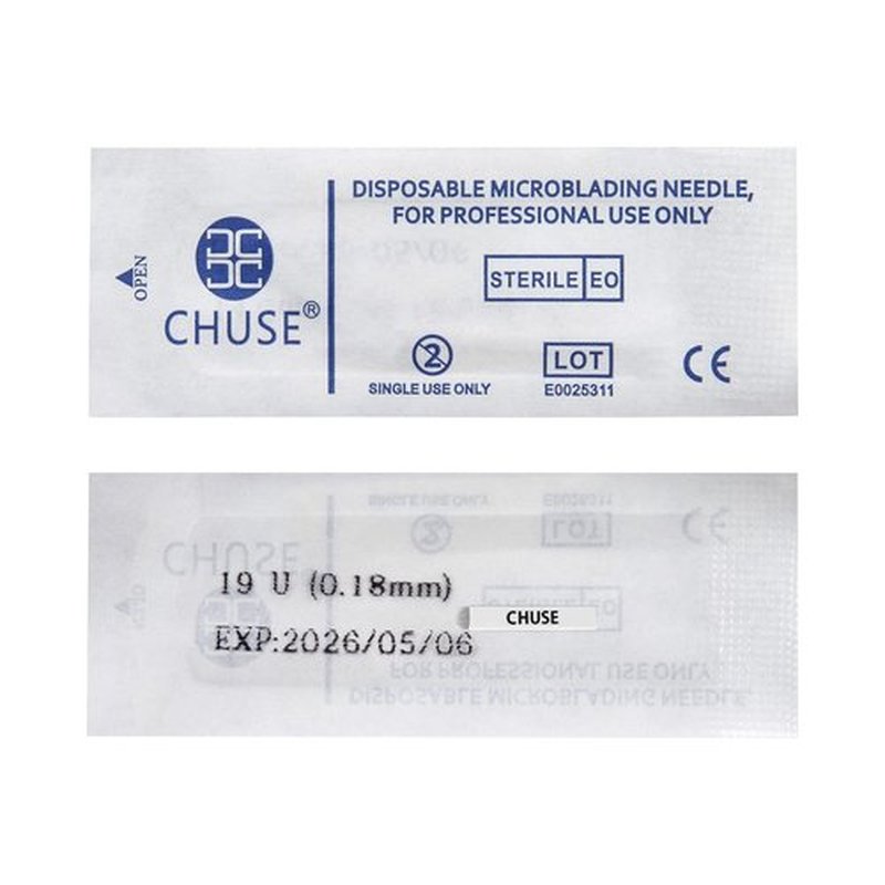 CHUSE 19U 50pcs 0.18mm Nano Mircoblading Needle Permanent Makeup Manual Eyebrow Tattoo Needle