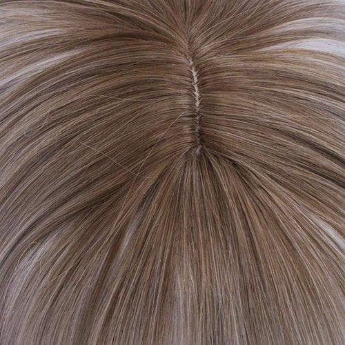 QACCF Short Wavy Shoulder Length Women Full Bang Heat Resistant Wig (Gray)