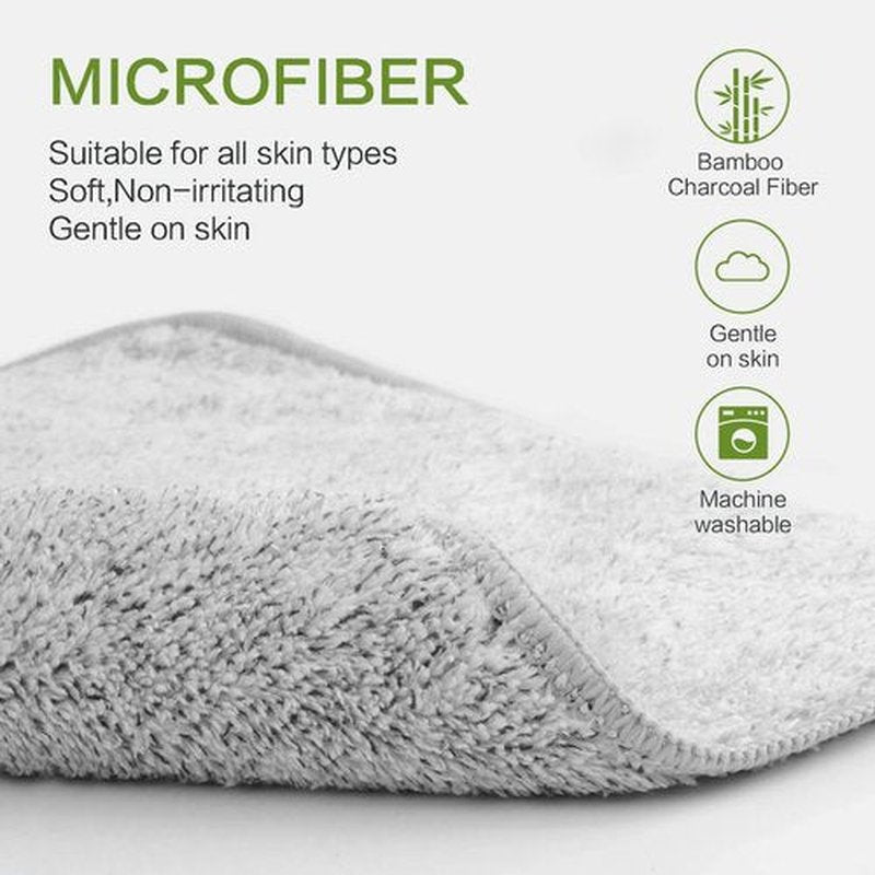 SINLAND Microfiber Face Towels Ultra Soft Facial Washcloths Face Cloth for Bath 12Inch x 12Inch 6 Pack Grey