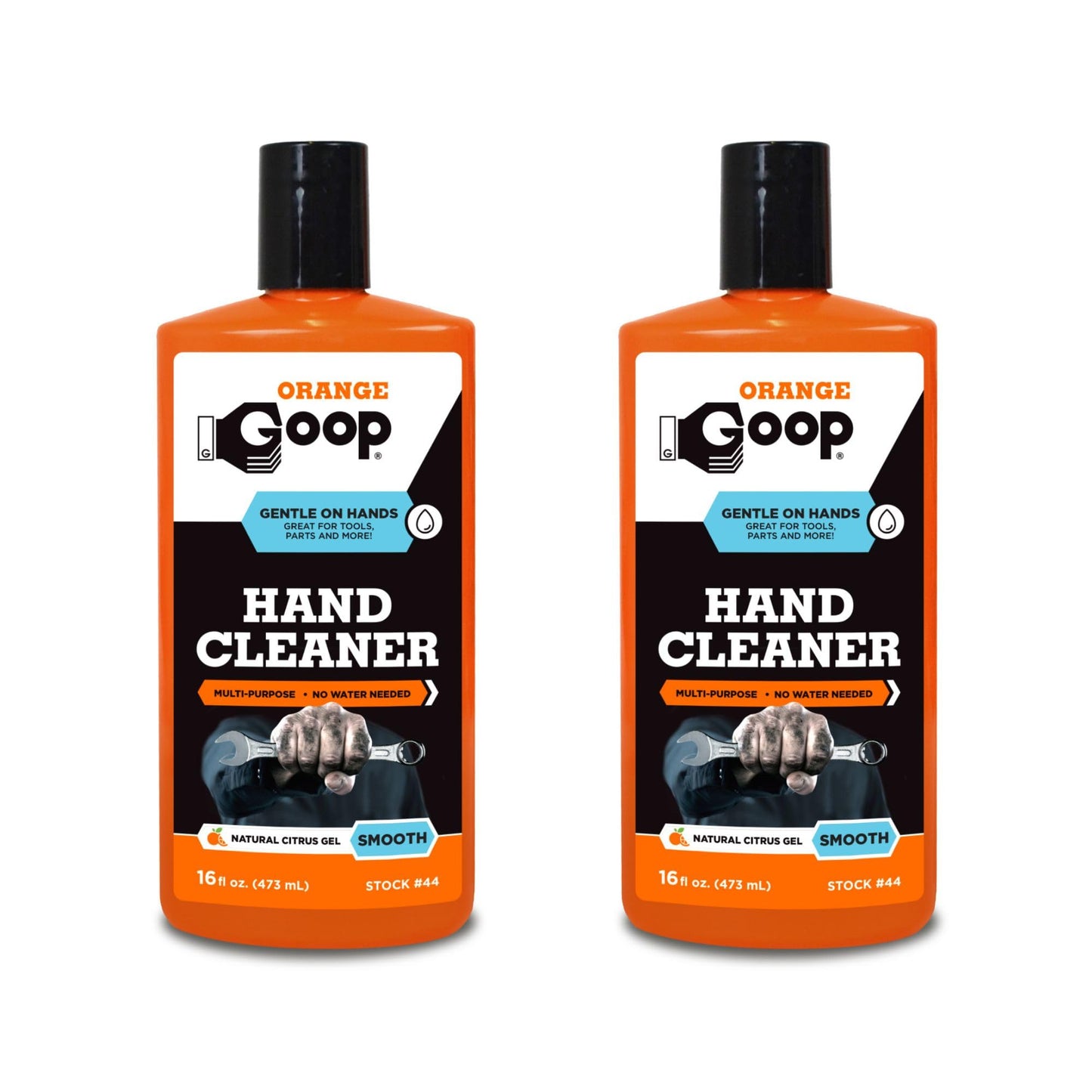 GOOP Orange Liquid Multi-Purpose Waterless Hand Cleaner - 16 oz Flip-Top Bottle (Pack of 2)